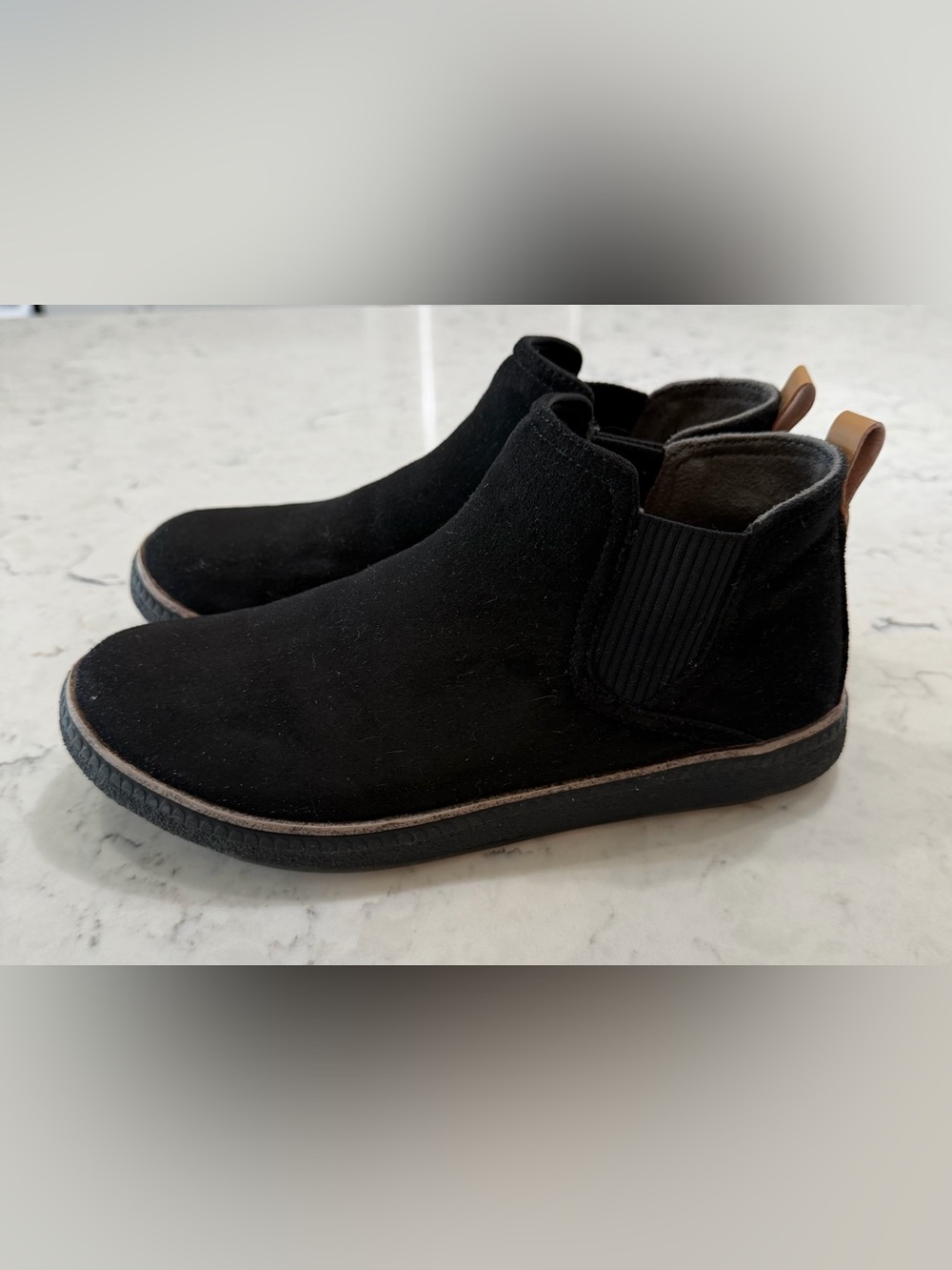 Dr. Scholl’s Women’s Black Suede Slip-On See Me Chelsea Sneaker Style Boots Size